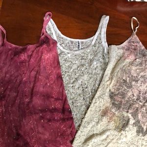 Lots of Sparkle, 3 holiday camis BKE/Daytrip